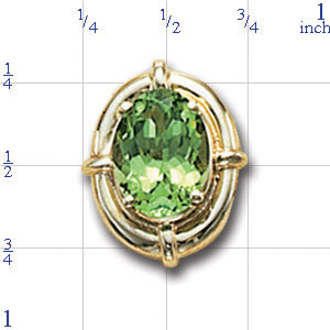 B2645 14K SLIDE WITH PERIDOT CENTER 